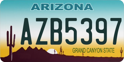 AZ license plate AZB5397