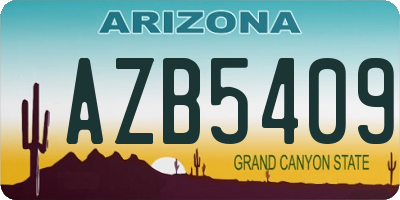 AZ license plate AZB5409