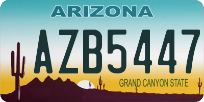 AZ license plate AZB5447