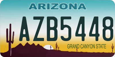 AZ license plate AZB5448