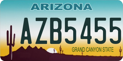 AZ license plate AZB5455