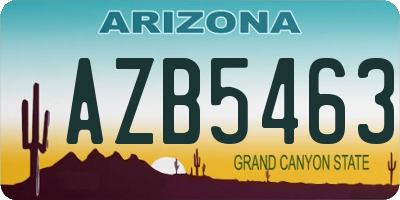 AZ license plate AZB5463