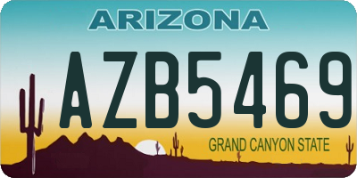 AZ license plate AZB5469