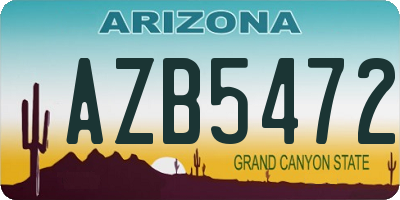 AZ license plate AZB5472