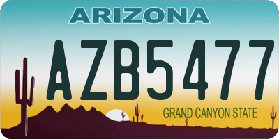AZ license plate AZB5477