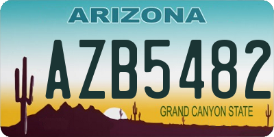 AZ license plate AZB5482