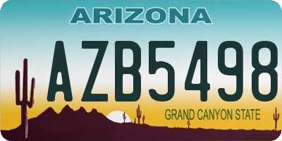 AZ license plate AZB5498