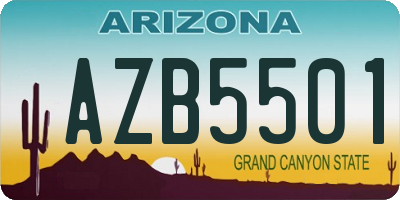 AZ license plate AZB5501