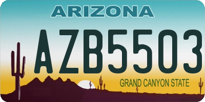 AZ license plate AZB5503