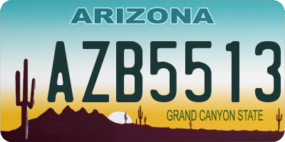 AZ license plate AZB5513