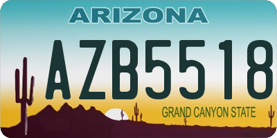 AZ license plate AZB5518