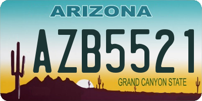 AZ license plate AZB5521