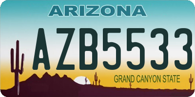 AZ license plate AZB5533
