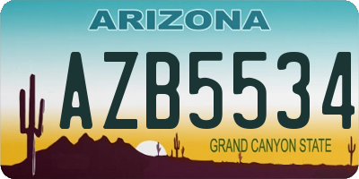 AZ license plate AZB5534