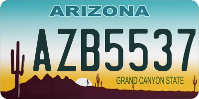 AZ license plate AZB5537