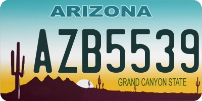 AZ license plate AZB5539