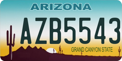 AZ license plate AZB5543