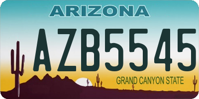 AZ license plate AZB5545