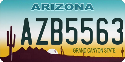 AZ license plate AZB5563