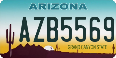 AZ license plate AZB5569