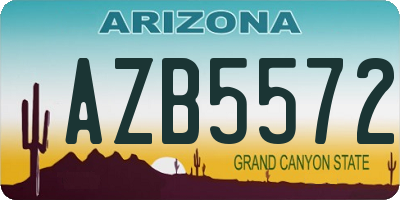 AZ license plate AZB5572