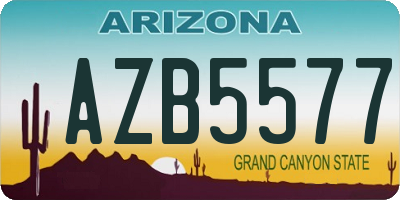 AZ license plate AZB5577