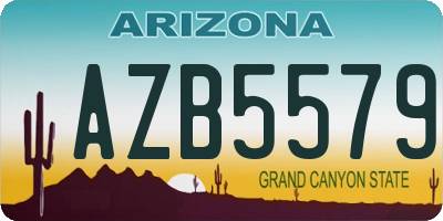 AZ license plate AZB5579