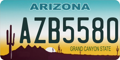 AZ license plate AZB5580
