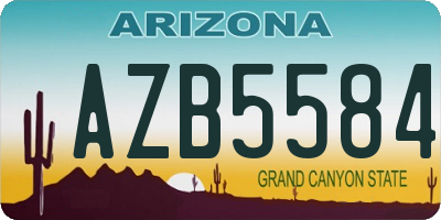 AZ license plate AZB5584
