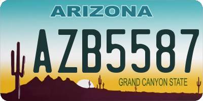 AZ license plate AZB5587