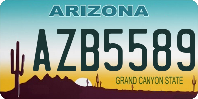 AZ license plate AZB5589