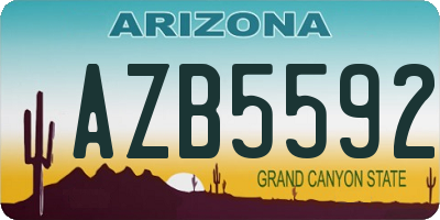 AZ license plate AZB5592