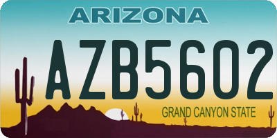 AZ license plate AZB5602