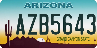 AZ license plate AZB5643