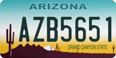AZ license plate AZB5651