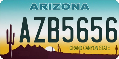AZ license plate AZB5656