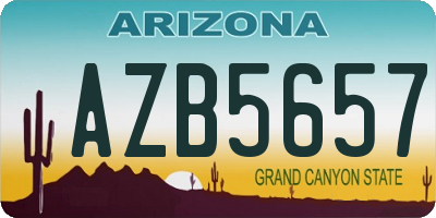 AZ license plate AZB5657