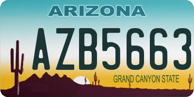 AZ license plate AZB5663