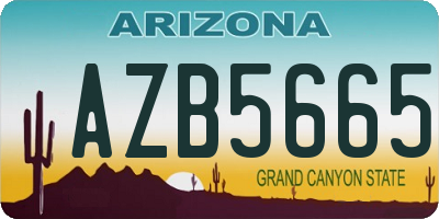 AZ license plate AZB5665