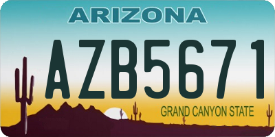 AZ license plate AZB5671