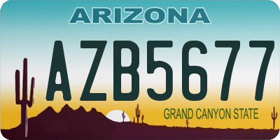AZ license plate AZB5677