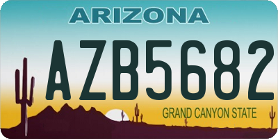 AZ license plate AZB5682