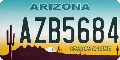 AZ license plate AZB5684