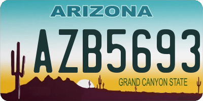 AZ license plate AZB5693