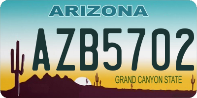 AZ license plate AZB5702