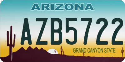 AZ license plate AZB5722