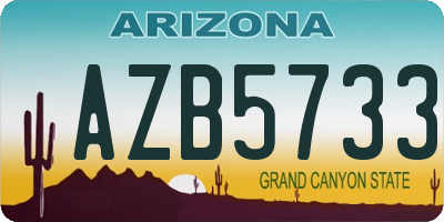 AZ license plate AZB5733