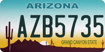 AZ license plate AZB5735