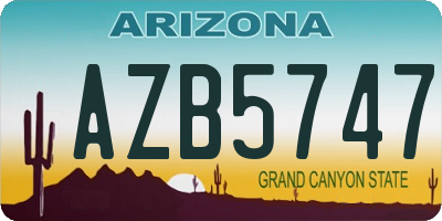 AZ license plate AZB5747