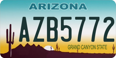 AZ license plate AZB5772